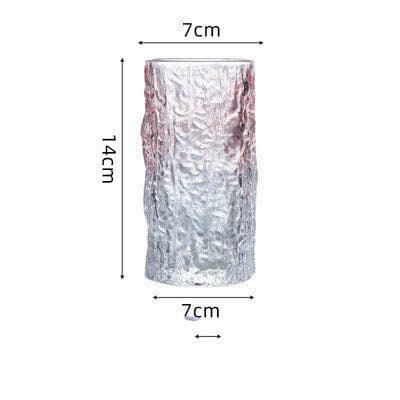 image-Gradient Color Wine Glass Tree Pattern Cup Glass Water Cup Tea Cup