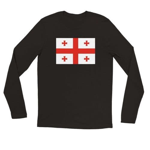 image-Drapeau de la Géorgie - T-shirt à manches longues premium unisexe