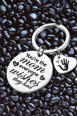 image-Heart Shape Lettered Alloy Keychain