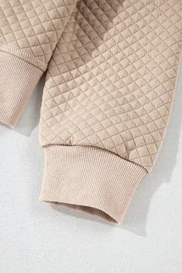 image-Parchment Quilted Long Sleeve Top & Shorts Set