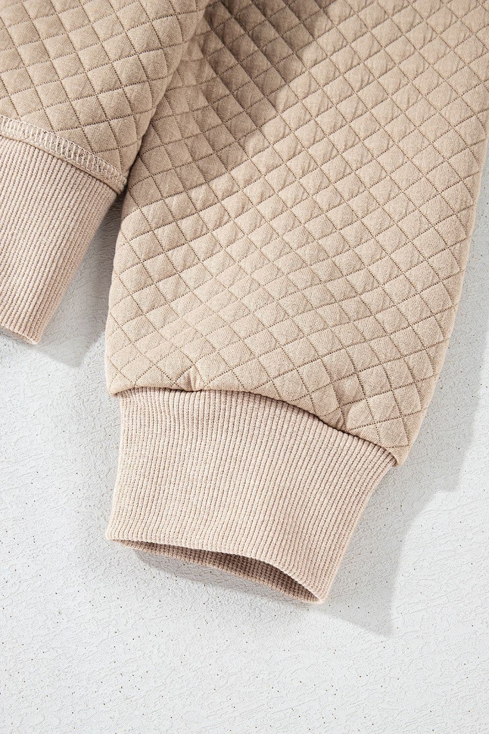 image-Parchment Quilted Long Sleeve Top & Shorts Set