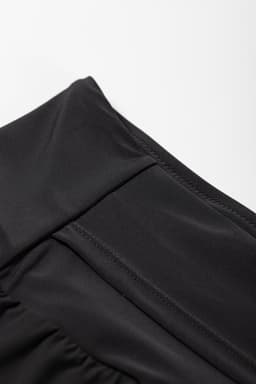 image-Black Pocketed Wide Waistband Swim Shorts