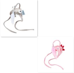 image-New Head Wearing Feather Funny Cat Stick Funny Cat Toy Stick Gray Big Eye Pet Toys Pet Products