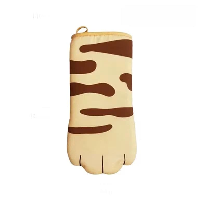 image-Microwave Long Cotton Gloves Cute Cat Paws Oven Insulation Gloves Heat Resistant Non-Slip Single Glove Kitchen Baking Supplies