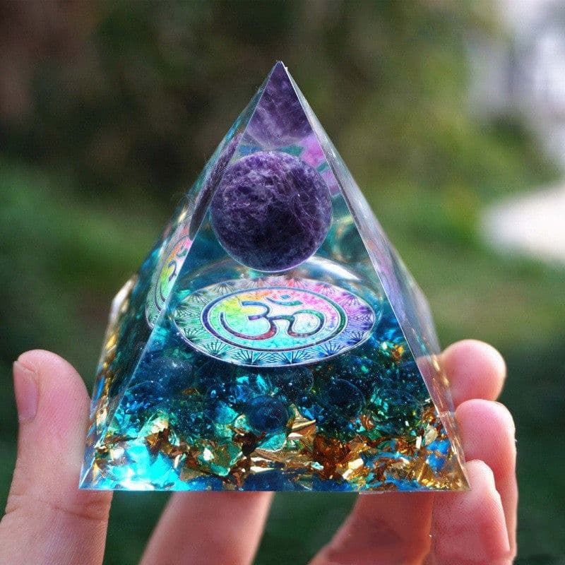image-Pyramid Decoration Natural Crystal Gravel Energy Tower