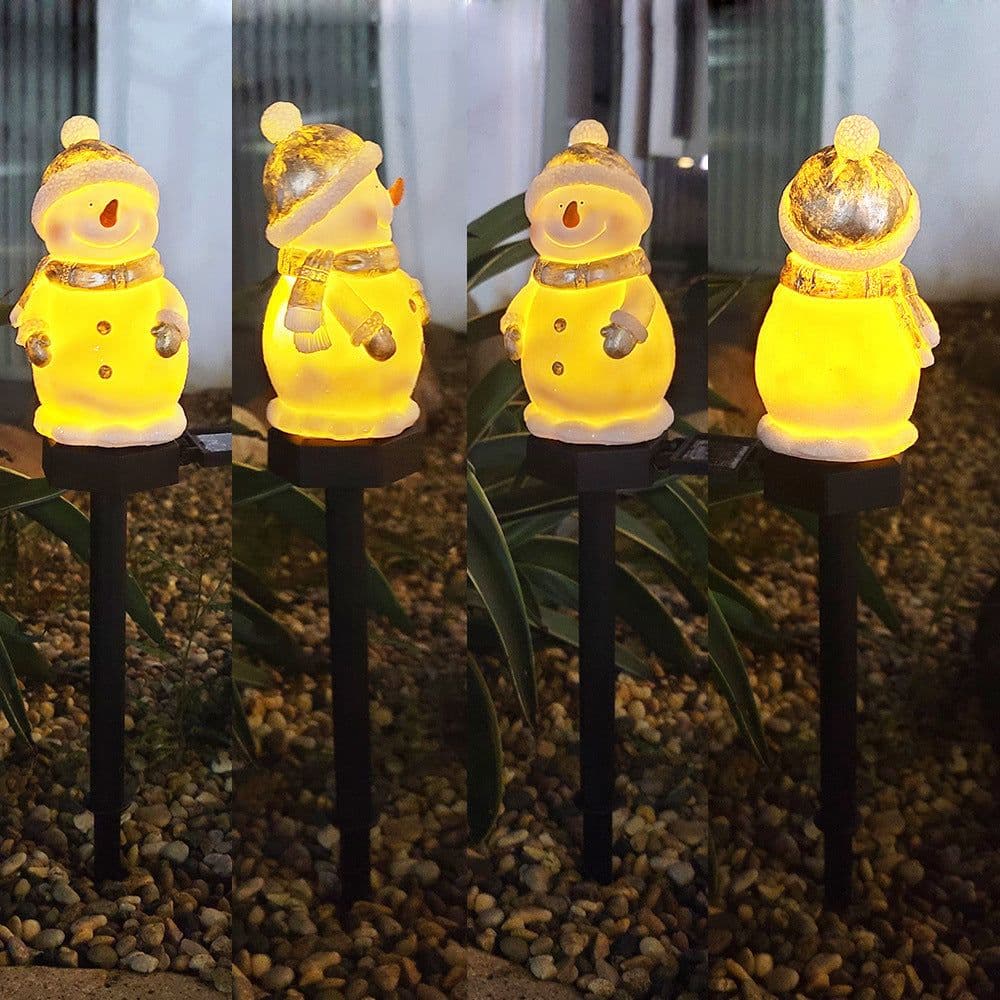 image-Outdoor LED Solar Snowman Light Landscape Lamp Decorations Lawn Lamp Christmas Series Cartoon Snowman Ground Lamp Garden Lamp