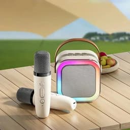 image-NEW Hot K12 Bluetooth Speaker Portable Home Cute Karaoke Mini Wireless Audio with Microphone K Song Family Singing Machine
