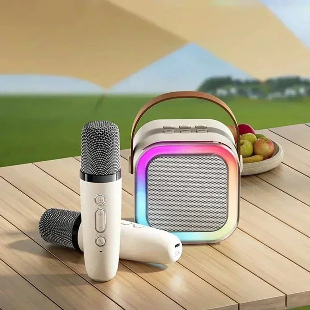 image-NEW Hot K12 Bluetooth Speaker Portable Home Cute Karaoke Mini Wireless Audio with Microphone K Song Family Singing Machine