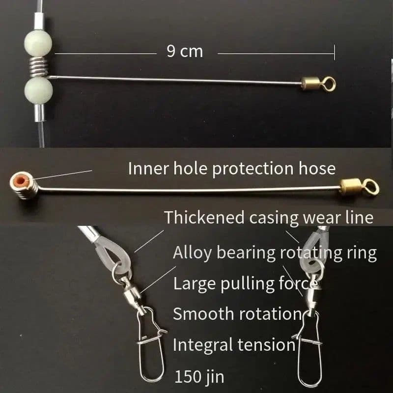 image-PD Fishing Gear Sea Fishing Row Hook Longline Handle Boat Fishing Row Line Bottom Hook Tandem Hook Set