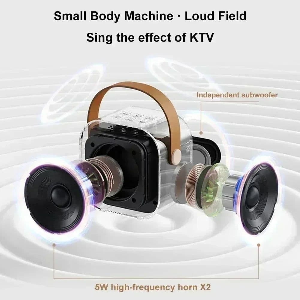 image-NEW Hot K12 Bluetooth Speaker Portable Home Cute Karaoke Mini Wireless Audio with Microphone K Song Family Singing Machine