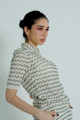 image-Light Weight Short Sleeve Button Up Cotton Knit Shirt Marine