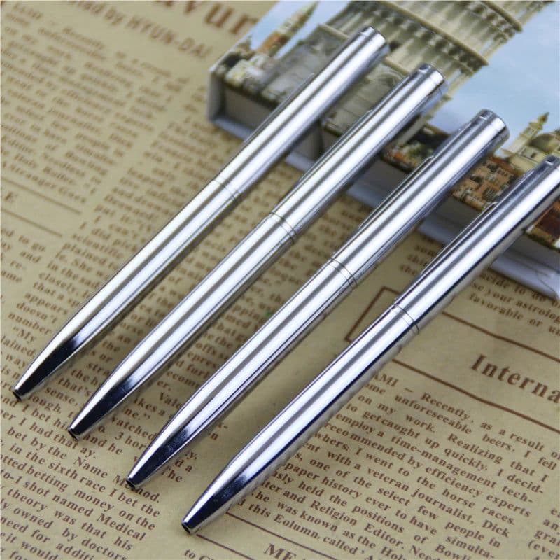 image-1Pc Mini Metal Ballpoint Pen Rotating Pocket-size Pen Portable Ball Point Pen Small Oil Pen Exquisite Brief
