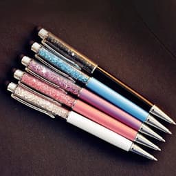 image-5 Pcs / Lot Crystal Pen Diamond Ballpoint Pens Stationery Ballpen Caneta Novelty Gift Zakka Office Material School Supplies