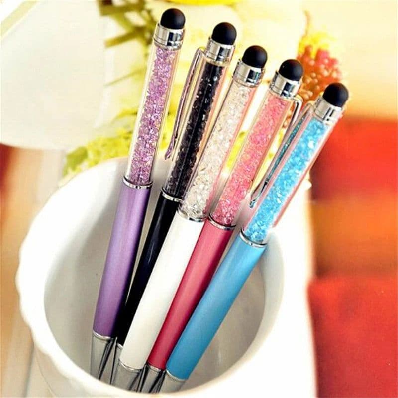 image-5 Pcs / Lot Crystal Pen Diamond Ballpoint Pens Stationery Ballpen Caneta Novelty Gift Zakka Office Material School Supplies