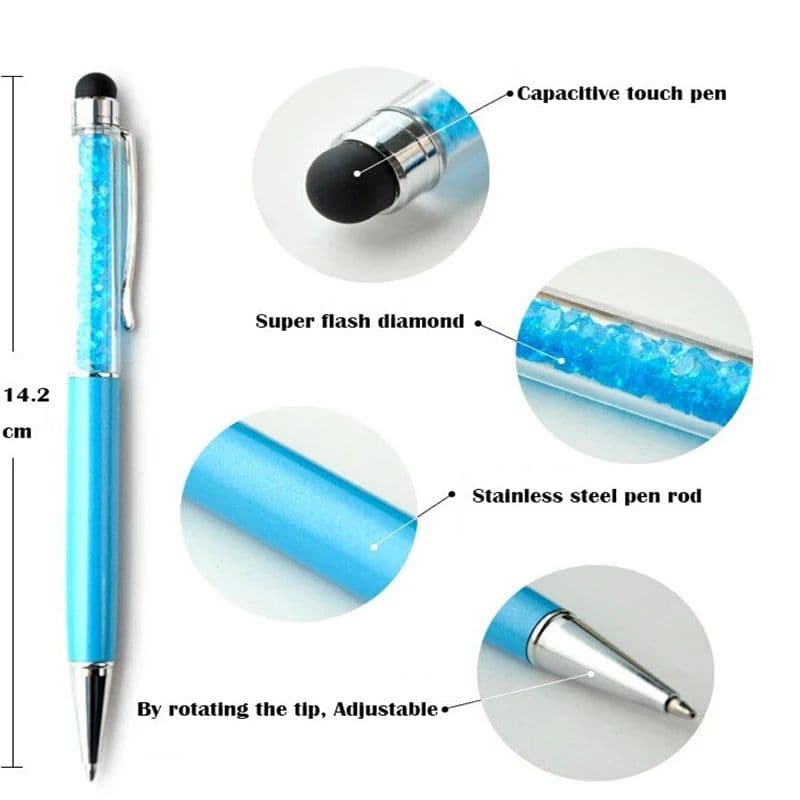 image-5 Pcs / Lot Crystal Pen Diamond Ballpoint Pens Stationery Ballpen Caneta Novelty Gift Zakka Office Material School Supplies