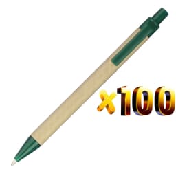image-Lot 100pcs ECO Paper Ball Pen Black Ink Ballpoint Green Concept Custom pen Promotion Logo Gift Giveaway Personalized Pen Freebie