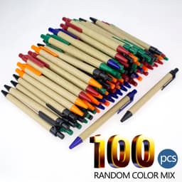image-Lot 100pcs ECO Paper Ball Pen Black Ink Ballpoint Green Concept Custom pen Promotion Logo Gift Giveaway Personalized Pen Freebie