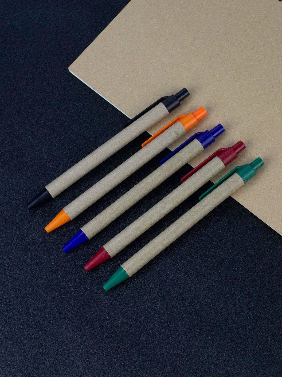 image-Lot 100pcs ECO Paper Ball Pen Black Ink Ballpoint Green Concept Custom pen Promotion Logo Gift Giveaway Personalized Pen Freebie