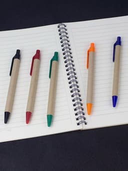 image-Lot 100pcs ECO Paper Ball Pen Black Ink Ballpoint Green Concept Custom pen Promotion Logo Gift Giveaway Personalized Pen Freebie