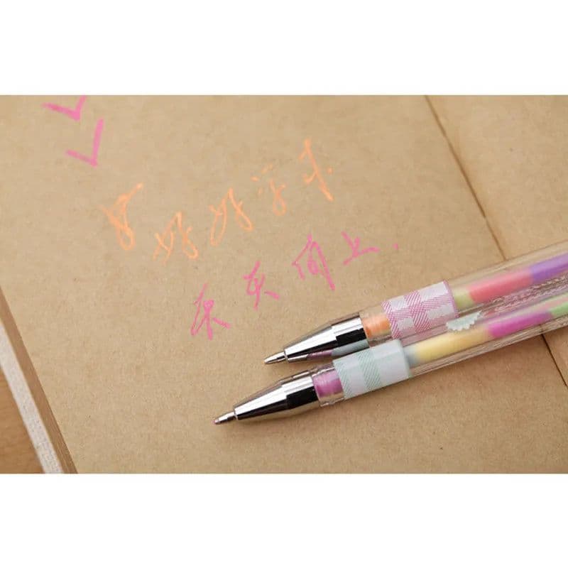 image-1 Pcs Lytwtw's Stationery Kawaii Cute Lovely Candy text marker Gel Pen Student School Office Supply Change 7 Colors Draw Glitter