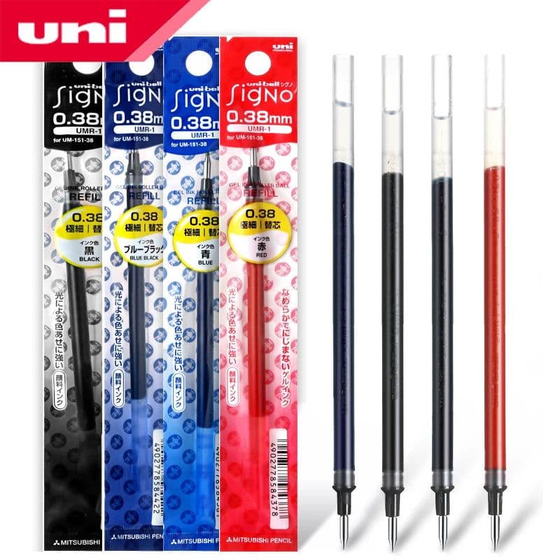 image-12 Pcs/Lot Uni-Ball Signo Refill UNI Mitsubishi UMR-1 Gel Pen Refill 0.38mm Fine Financial For UM-151