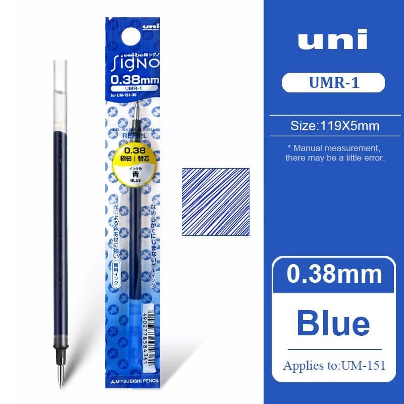 image-12 Pcs/Lot Uni-Ball Signo Refill UNI Mitsubishi UMR-1 Gel Pen Refill 0.38mm Fine Financial For UM-151