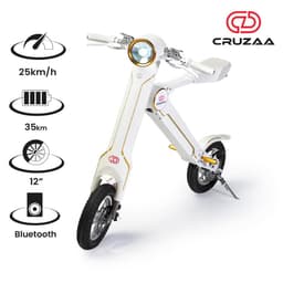image-The Cruzaa PRO Electric Scooter - 35km Range & 25kmh Top Speed Cruzaa Built in Bluetooth & Speakers + USB - Racing White