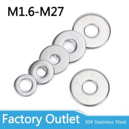 image-M3M2M2.5M1.6M4M5M6M8M10M12M16M20M24M27 GB97 A2 Spacer 304Stainless Steel Washer Plain Gasket for Screw Bolt Flat Metal M3Washer