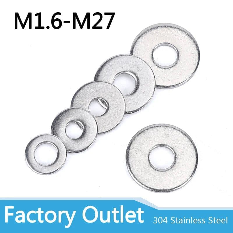 image-M3M2M2.5M1.6M4M5M6M8M10M12M16M20M24M27 GB97 A2 Spacer 304Stainless Steel Washer Plain Gasket for Screw Bolt Flat Metal M3Washer