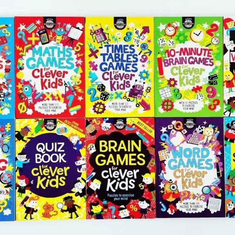 image-10Pcs Word Searchs Brain Maths Times Tables Games Quiz Travel Puzzles for Clever Kids English Reading Book Children Education