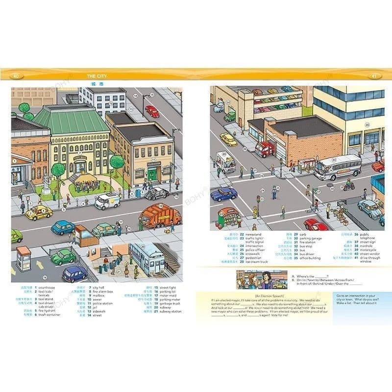image-Word By Word Picture Dictionary Book English Chinese Bilingual Children Phonics English Vocabulary Course Book