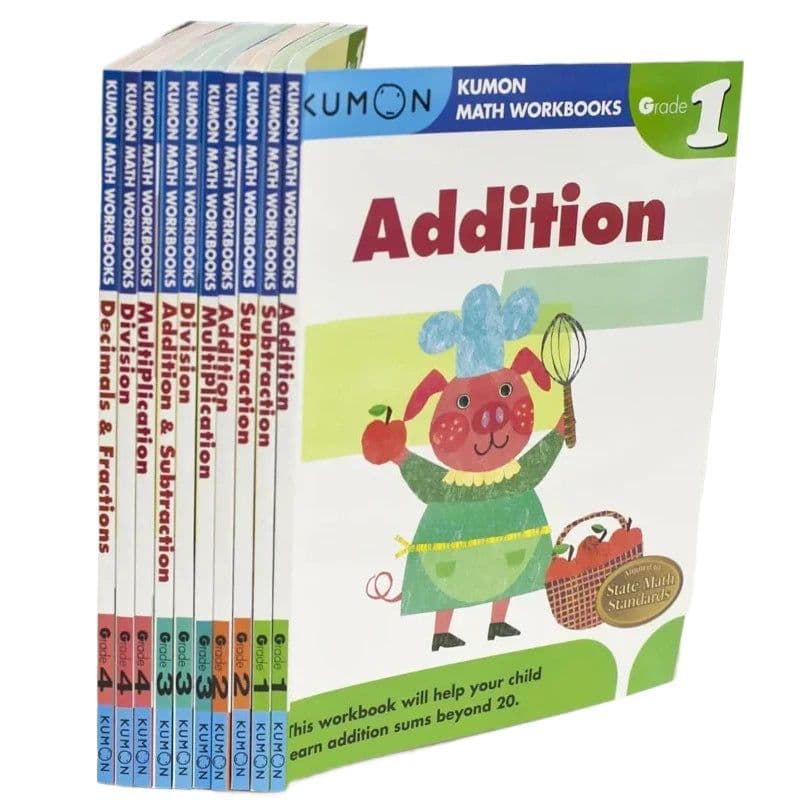 image-2/3 books Kumon Calculation Math Workbooks English book Math Problems Exercises Teaching Books G1-g4 For Age 6-10 Years