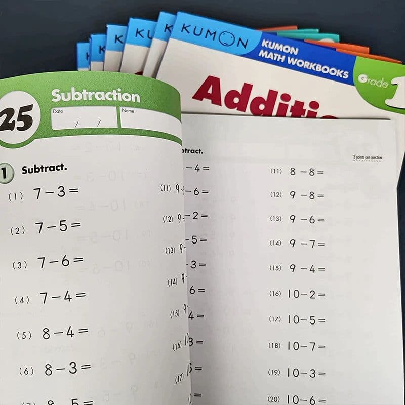 image-2/3 books Kumon Calculation Math Workbooks English book Math Problems Exercises Teaching Books G1-g4 For Age 6-10 Years