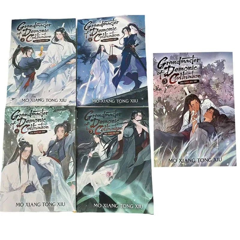 image-5books/set English fiction books Grandmaster of Demonic Cultivation Mo Dao Zu Shi Novel Vol. 1-5 Comic Book English Manga Novel