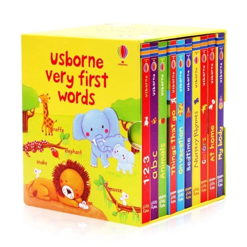image-10Pcs/Set English Books Usborne Very First Words Hardcover Board Book Children's Enlightenment Educational Toy Picture Textbook
