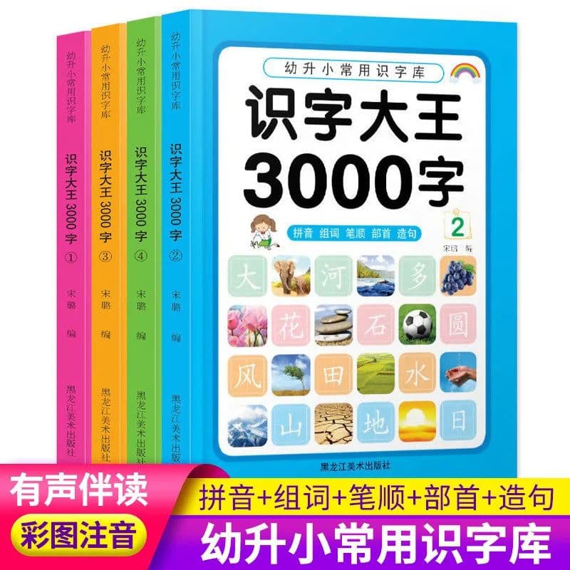image-Literacy King 3000 Words, Accompanied By Audio Reading, 5-8 Year Old Children's Literacy and Early Education Knowledge Book