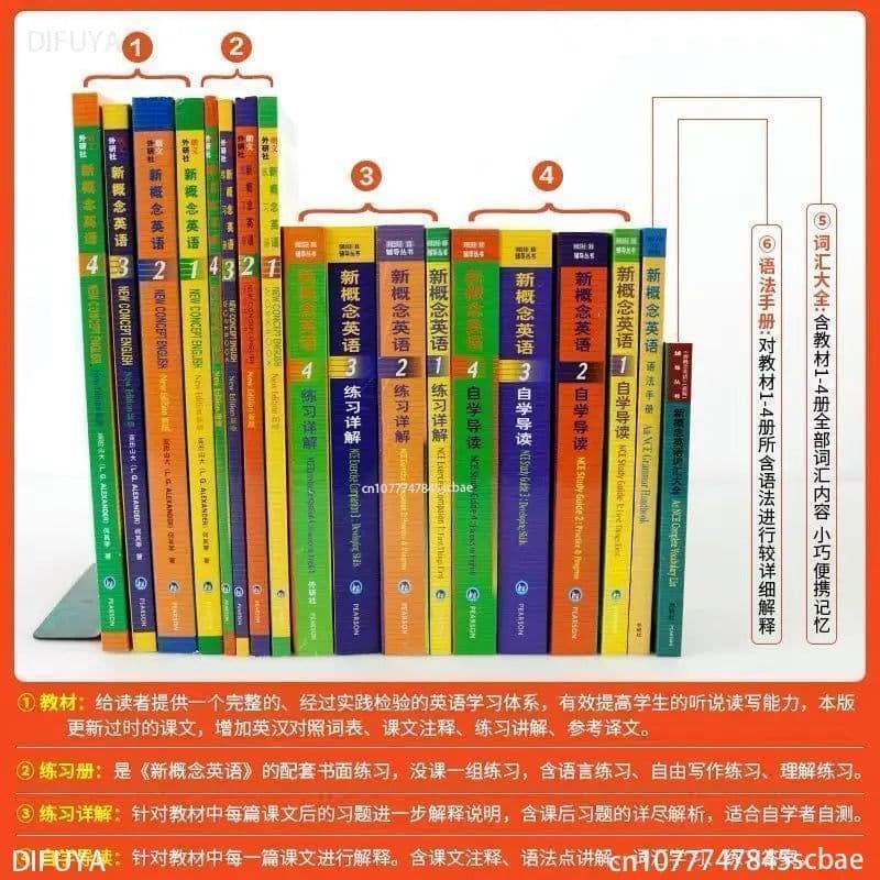 image-18 Books New Concept English Textbook 1234 Students' Book Workbook Exercises Detailed Self-study Guide Reading Grammar Manual