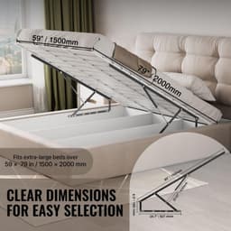 image-VEVOR Bed Lift, 59x79 in Compatible Extra-large Size 309 lbs Load Bearing, DIY Wall Bed Mechanical Hardware Kit Vertical Deluxe, Pneumatic Lever Heavy Duty Support, Folding for Guestroom