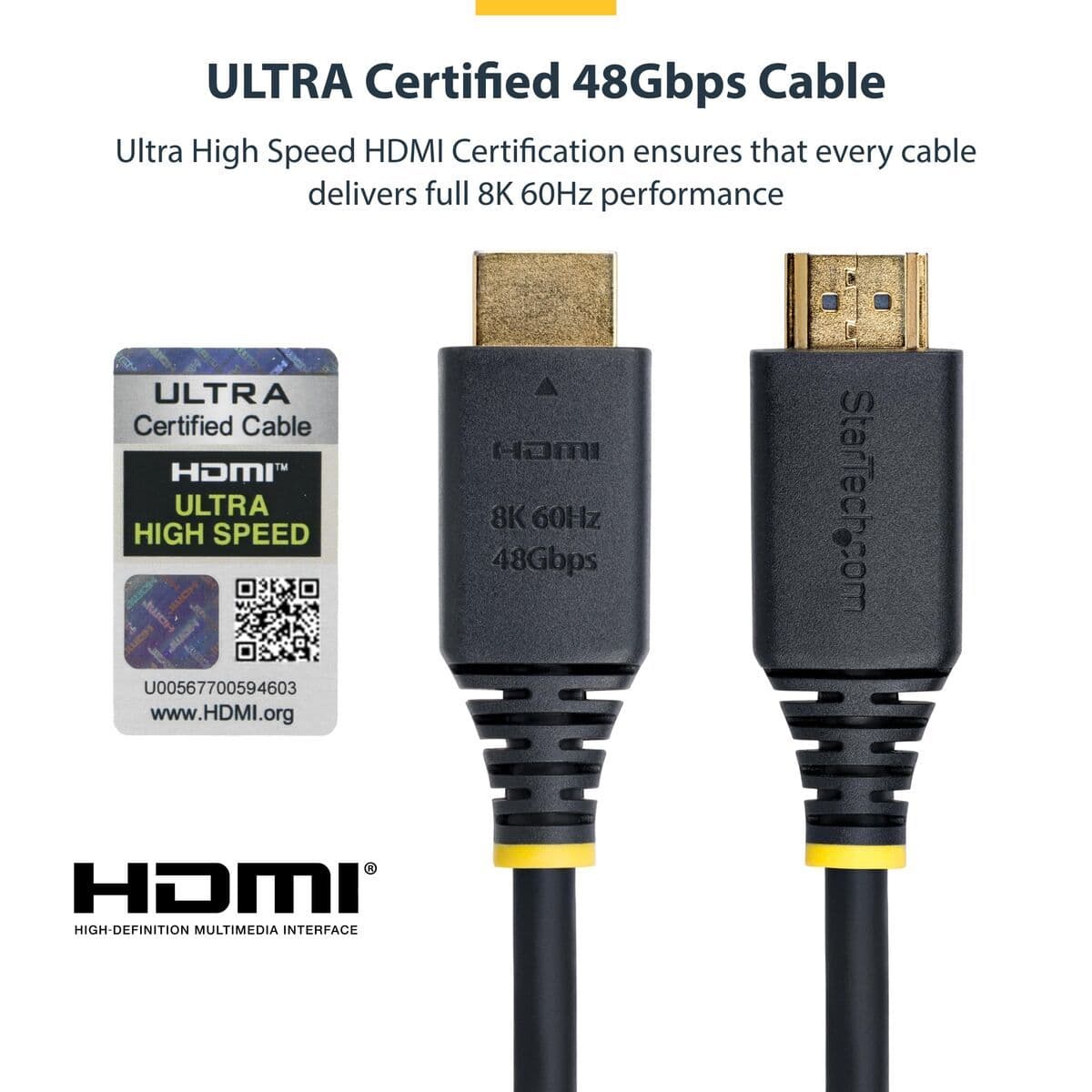 image-HDMI Cable Startech HDMI21-CBL-8K60-5M Black 5 m