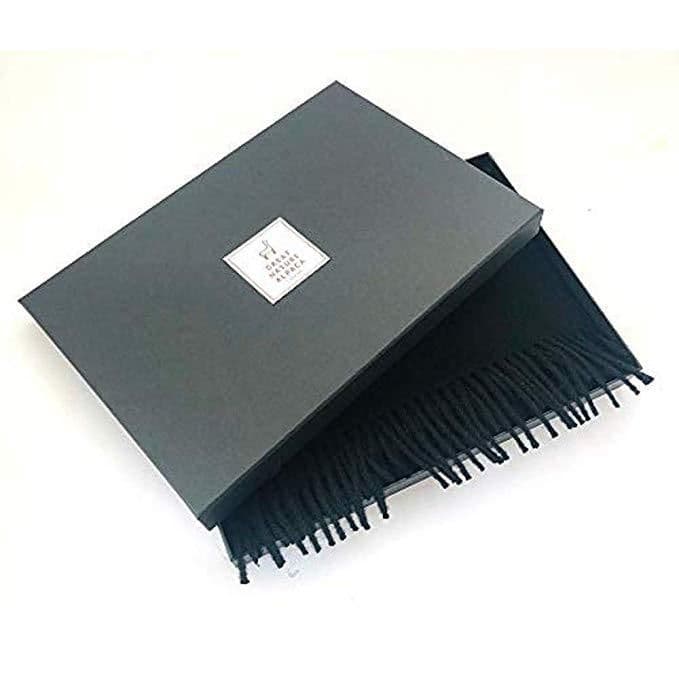 image-Great Natural Alpaca 100% baby alpaca scarf black color