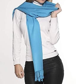 image-Great Natural Alpaca 100% baby alpaca scarf, blue colour