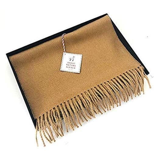 image-Great Natural Alpaca 100% baby alpaca scarf, camel color