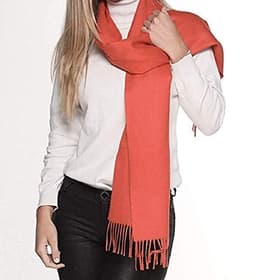 image-Great Natural Alpaca 100% Baby Alpaca scarf orange colour
