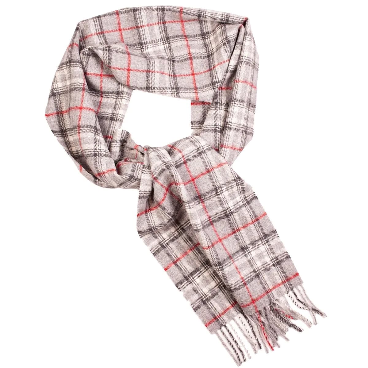 image-Alpaca wool grey checkered scarf
