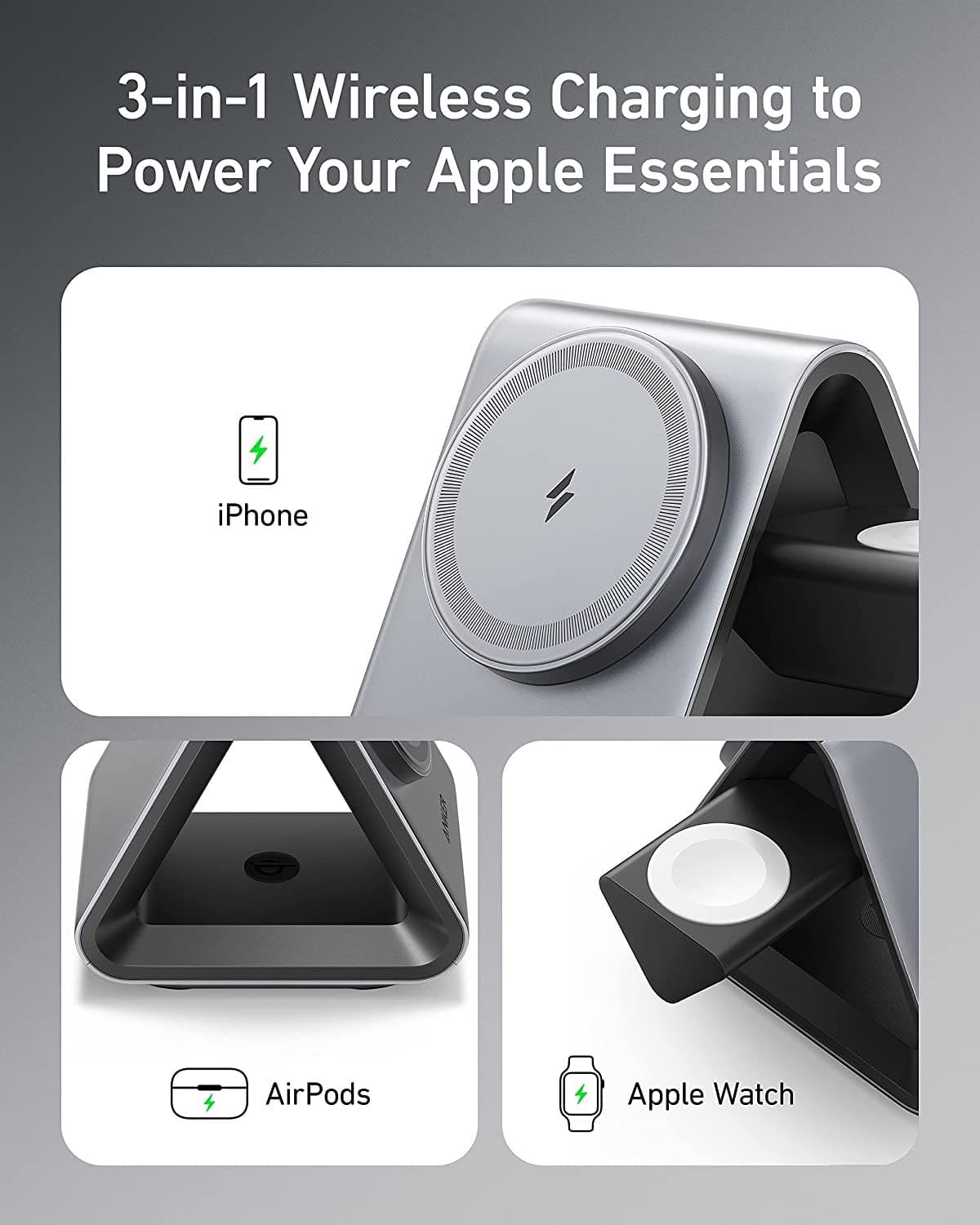 image-MagGo Charger 3-in-1 Station Wireless Charger MagSafe Charger with