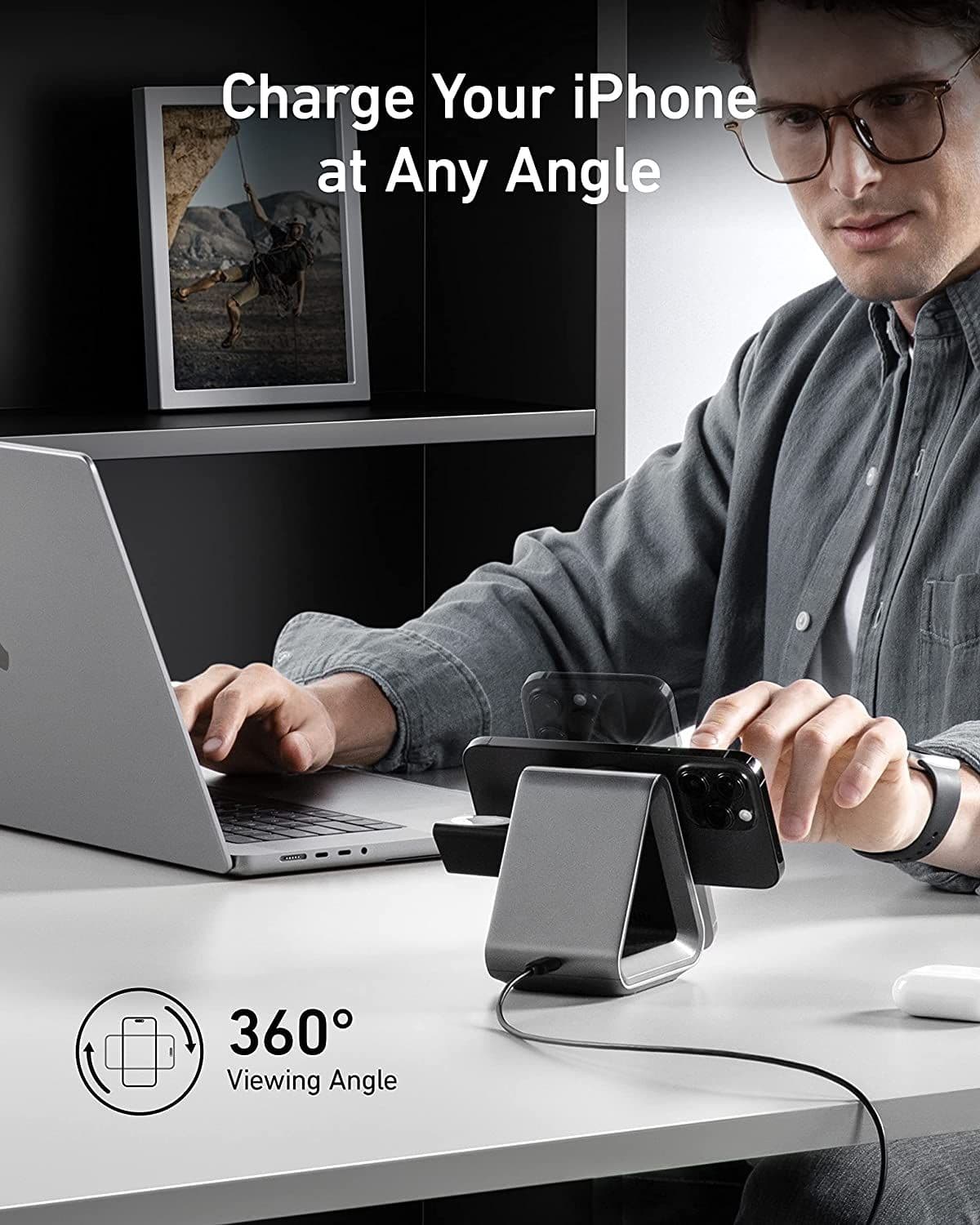 image-MagGo Charger 3-in-1 Station Wireless Charger MagSafe Charger with