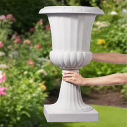 image-VEVOR Jardinière Urne Plastique, 40 x 67 cm, Pot de Fleurs Classique, Lot de 2, pour Intérieur, Extérieur, Mariage, Fêtes, Événements, Scène, Entrées, Couloirs, Jardin, Balcon, Terrasse, Porche, Blanc