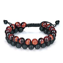 image-Tiger Eye Couple Bracelets Matte Black Agate Beads Bracelet