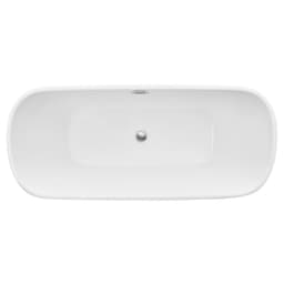 image-VEVOR Acrylic Freestanding Bathtub, 67 Inch Contemporary Soaking White Tub with Polished Chrome Overflow and Drain, Elegant Oval Shape Stand Alone Soaker Tub for Modern Bathroom or Remodel Projects