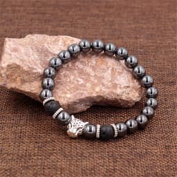 image-Black Iron Stone Lion Head Leopard Head Crown